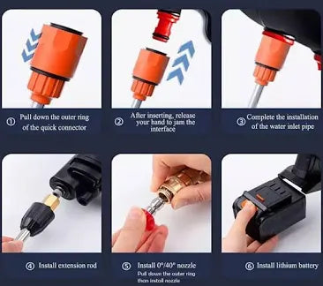 Portable Cordless Wash Water Gun 48V ( Dual battery )