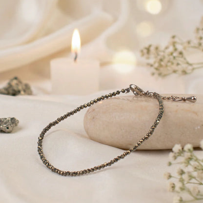 Raw Pyrite Anklet ( Money magnet)