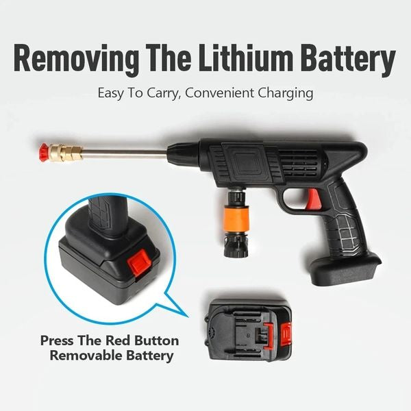 Portable Cordless Wash Water Gun 48V ( Dual battery )