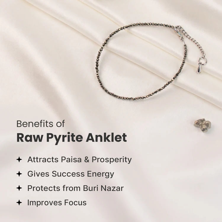 Raw Pyrite Anklet ( Money magnet)