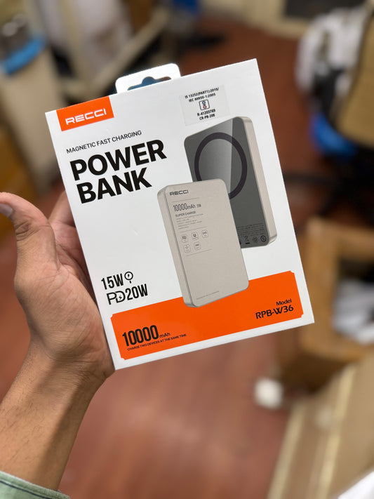 RECCI Magnetic Fast Charging Power Bank – 10000mAh