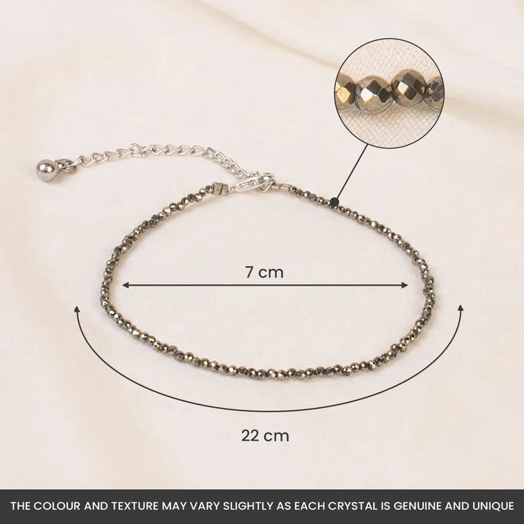 Raw Pyrite Anklet ( Money magnet)