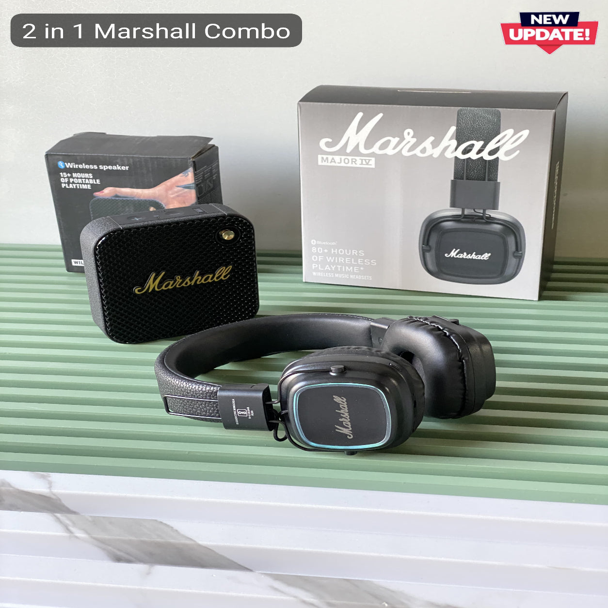 Marsh Signature Combo: Major IV Headphones + Portable Bluetooth Speaker