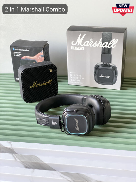 Marsh Signature Combo: Major IV Headphones + Portable Bluetooth Speaker (Master Quality)
