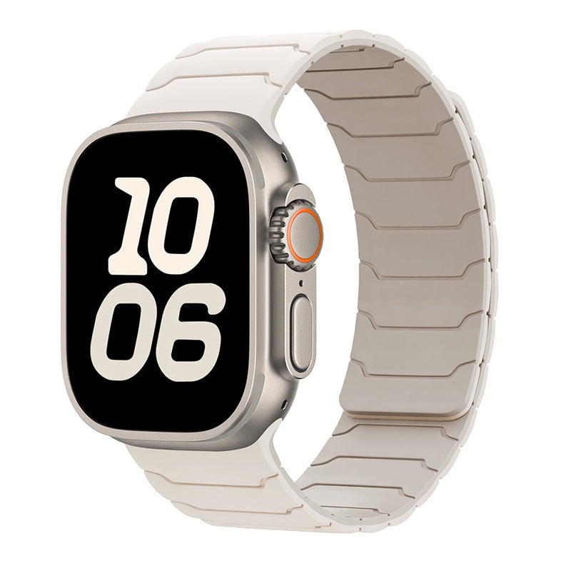 Skin-friendly Apple Watch strap with magnet-based fastening

