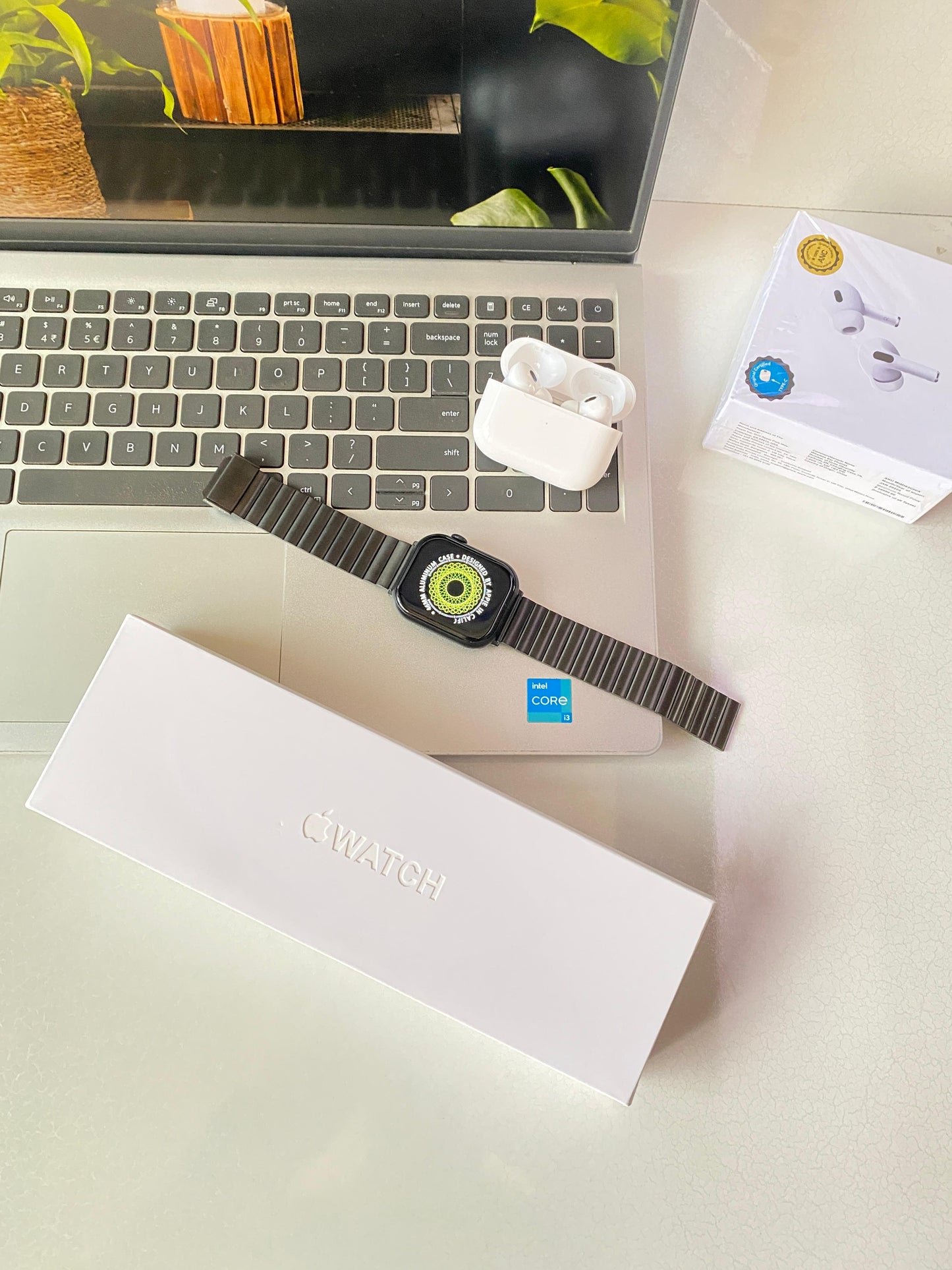 (2in1 COMBO) NR SERIES 11 LOGO WATCH + ANC NR PODS PRO + Free case + Free Magsafe wallet