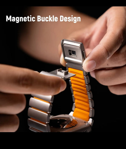 VoltSteel Link Band secure clasp stainless steel strap